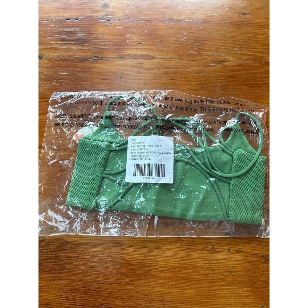 FREE PEOPLE Shuffle Bra green XS small strappy sports bra activewear new nwt - Picture 7 of 7